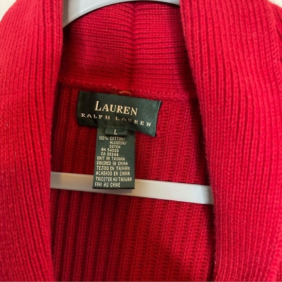 Lauren Ralph Lauren red grandpa cardigan - Picture 1 of 4